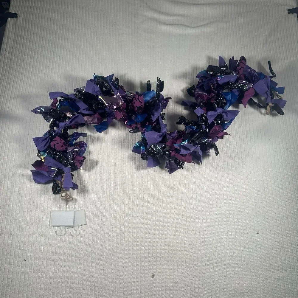 Fabric Garland Purple Blue Star Moon Halloween Decor